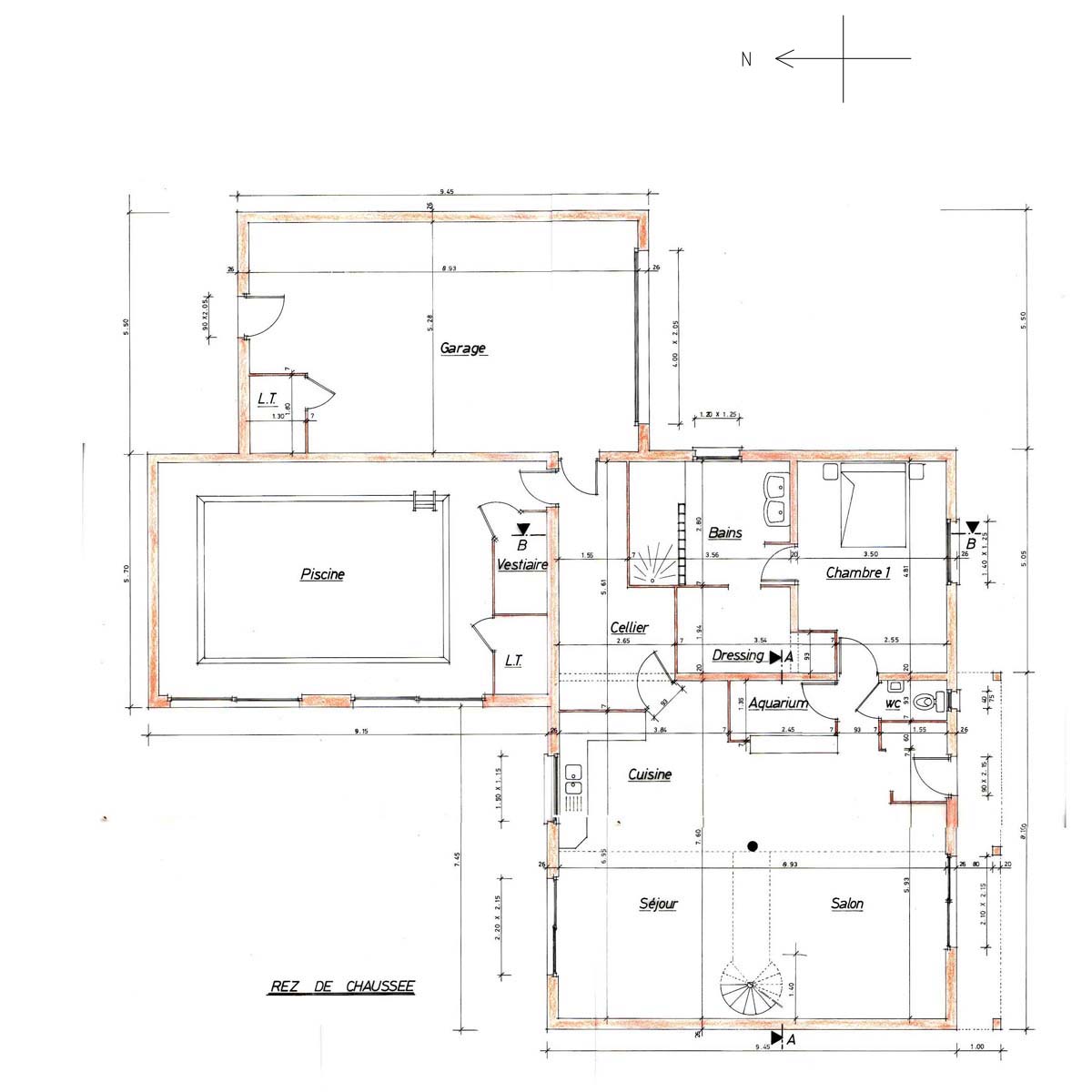 plan étage plan terrain plan face avant plan face arrière